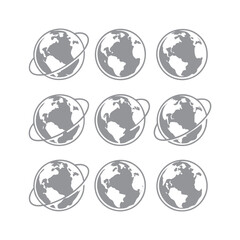 Editable Stroke Minimal Earth Icons - Vector Graphics for Web, Logo, App, and UI Design