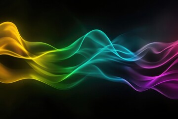 Fototapeta premium Rainbow smoke on black background