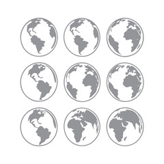 Minimal Planet Earth Icons with Editable Stroke - Vector Graphic Illustration for Web Design, Logos, Apps, Templates, and UI