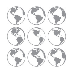 Minimal Planet Earth Icons with Editable Stroke - Vector Graphic Illustration for Web Design, Logos, Apps, Templates, and UI