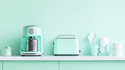 Chrome and mint accents in a modern kitchen setting for home decor inspiration