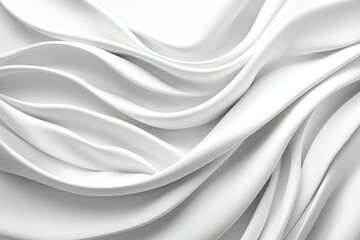 Obraz premium Soft white waves create elegant and serene abstract background, perfect for design projects. smooth texture and gentle curves evoke sense of calm and sophistication