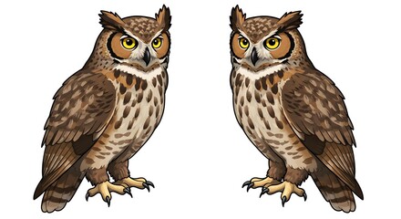 Majestic Great Horned Owls: A Pair of Night Hunters