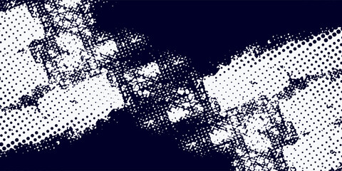 Abstract speed lines style blue color halftone banner design template. Vector illustration.
