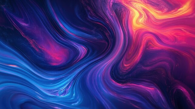 Abstract swirling patterns in vibrant hues of blue, purple, and orange create a mesmerizing visual experience that captivates the viewer.