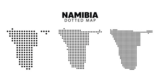 Fototapeta premium Set of Namibia dotted map vector on white isolated