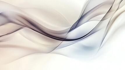 Abstract Wave Forms in Soft Gray and White Hues
