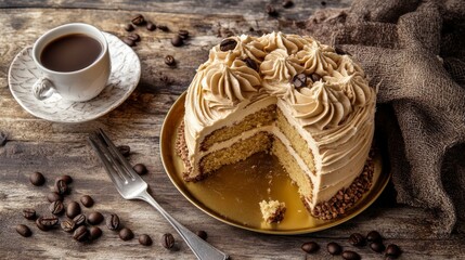 A Coffee Cake Masterpiece: Delicate Layers of Flavor and Beauty