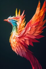 Colorful Paper Bird Flying