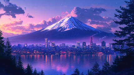 Cityscape with Mountain