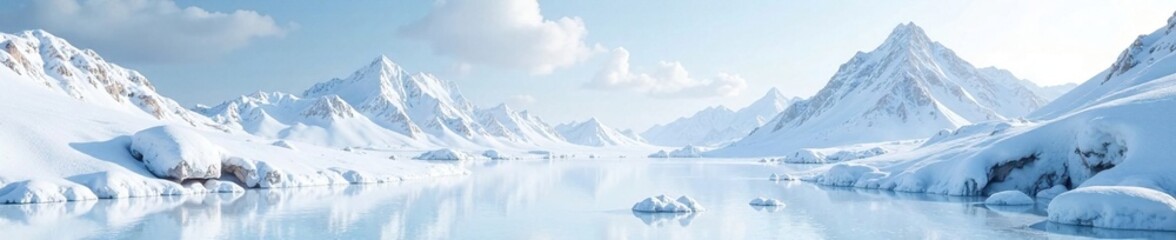 Snowy landscape with gleaming white marble formations, marble, reflective, snow