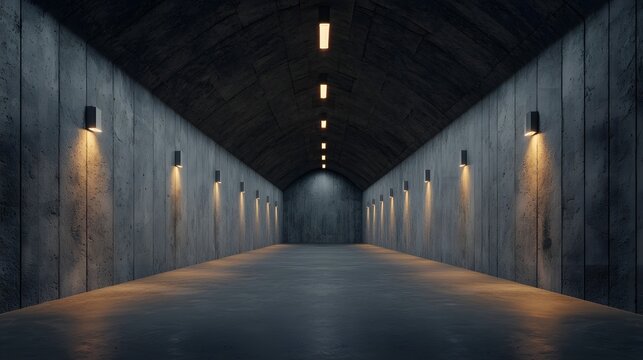 Illuminated High Tech Underground Research Facility with Cutting Edge Pathways and Futuristic Technology  A dark sleek and modern interior design with a moody avant garde atmosphere