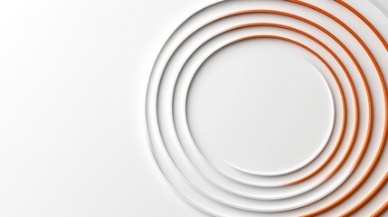 Obraz premium Circular Concentric Rings Pattern White and Orange Modern Geometric Design Abstract Presentation Background