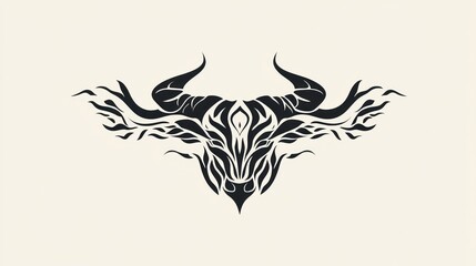 Obraz premium Ornate Bull Head Design, Abstract Art, for Background Use