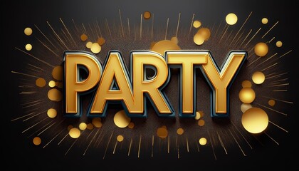  PARTY sign with balloons celebration background party decoration