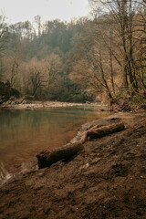 Mountain river in the canyon, Sochi, Russia.