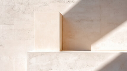 Minimalist design with geometric object and angular shadows for modern aesthetics