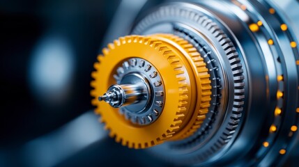 Naklejka premium Closeup Of Intricate Gears And Machinery In Automotive Engineering Components