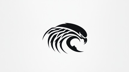 Abstract falcon wave logo design