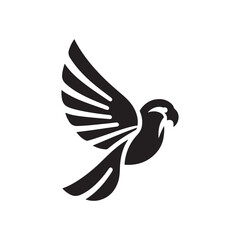 abstract bird logos, Minimalist bird icons, black silhouettes 