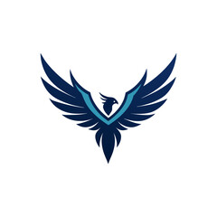 A minimalist illustrative logo of an eagle
