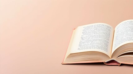 Obraz premium Open Vintage Book on Beige Background