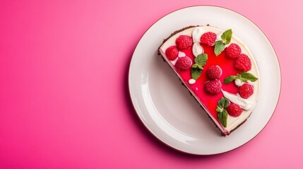 Stunning Raspberry Cheesecake Slice: A Visual Delight