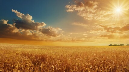 Hot Summer Sky Background, Blurred Field