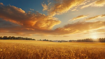 Hot Summer Sky Background, Blurred Field