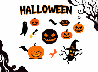 Spooky Halloween Icons Set for Designs