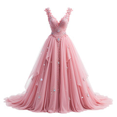 Obraz premium Photo of Elegant pink dress isolated on transparent background 