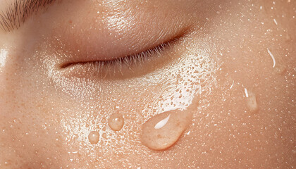 Fototapeta premium Hydrating skin care routine close-up view beauty image radiant skin skincare environment refreshing concept