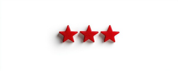 Three Shiny Stars In A Row Representing High Quality Products Or Services