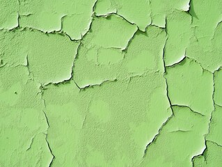 Obraz premium Close-Up of Cracked and Peeling Green Paint on a Weathered Wall