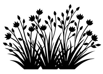 i con set of bush blossom. grass bush vector illustration