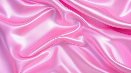 A pink silk fabric with a wavy folds pattern.