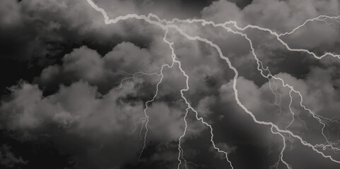 Thunder, lightnings and rain on a stormy summer night in black and white.  © Chip Kidd