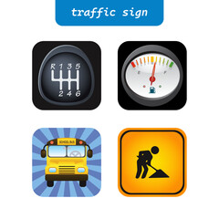 traffic signs icons set
