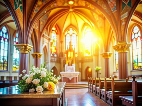 Elegant Church Architecture First Holy Communion Invitation Background