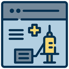 Fototapeta premium vaccine pharmacy medical syringe filled outline icon