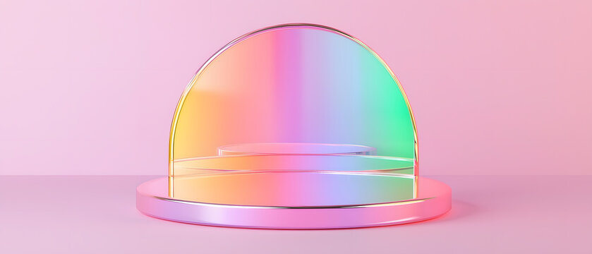 Vibrant gradient display studio space digital artwork abstract close-up colorful light refraction