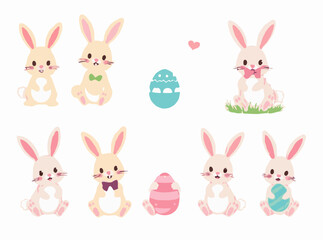 Adorable Easter Bunny Illustrations Assortment