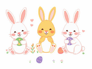 Adorable Easter Bunny Illustrations Assortment