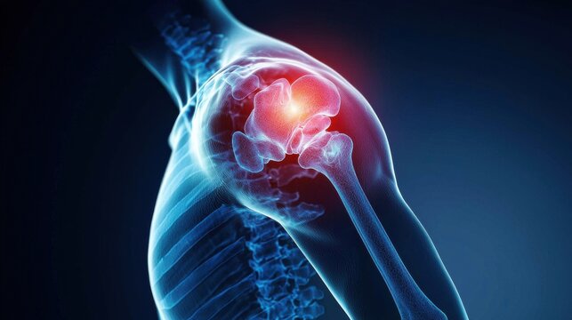 A person's arm is shown in a blue and red color
