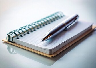 Elegant Notepad & Pen Mockup: Tilt-Shift Minimalist Stationery Photography