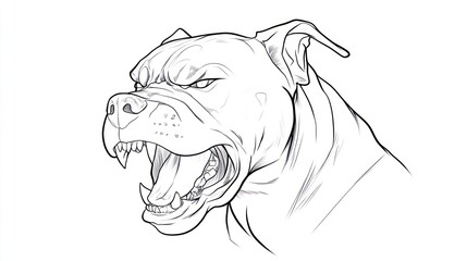 Fototapeta premium Angry dog head profile graphic