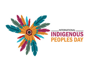 International Indigenous peoples day greeting social media design. Banner, poster, card, postcard, placard and background design.