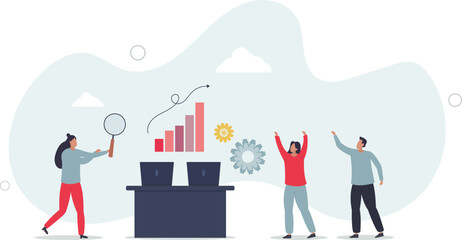 Fototapeta premium Work group as effective approach for business project.flat character life .