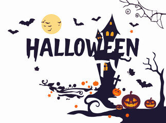 Halloween Party Invitation Design Elements