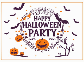 Halloween Party Invitation Design Elements